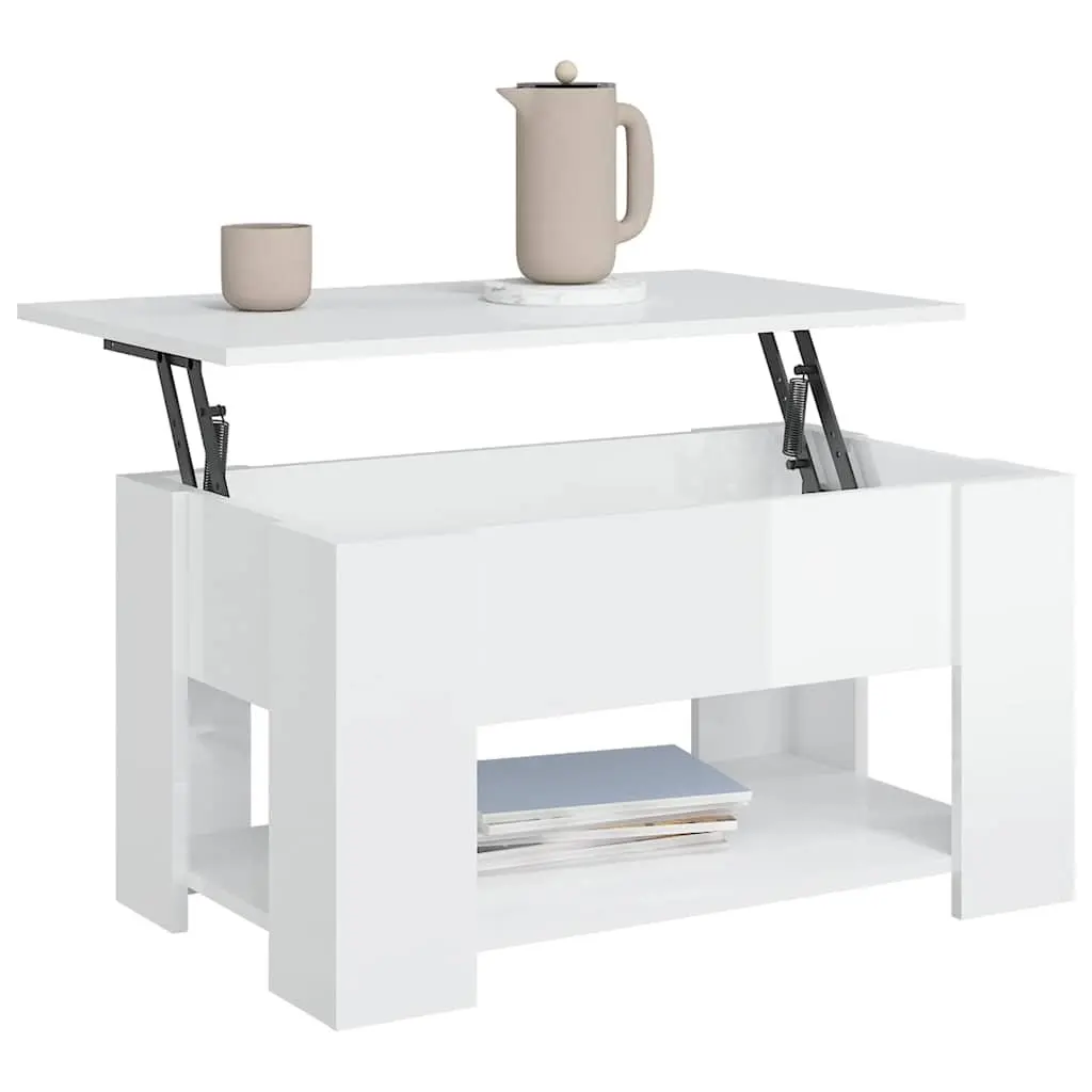 Coffee Table White Lift Top Engineered Wood Storage Living Room Furniture