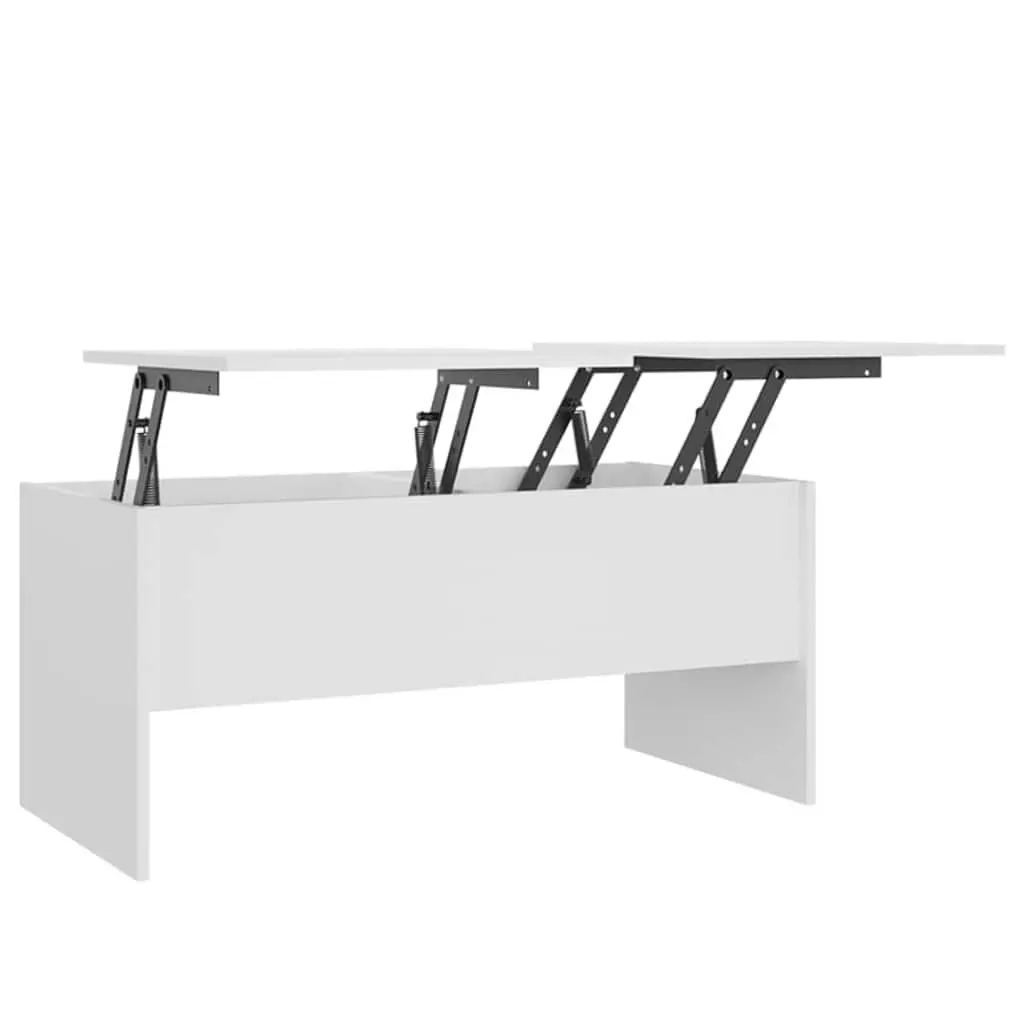 Coffee Table in White Engineered Wood, 102L x 50.5W cm