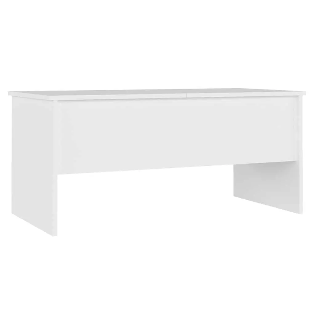 Coffee Table in White Engineered Wood, 102L x 50.5W cm