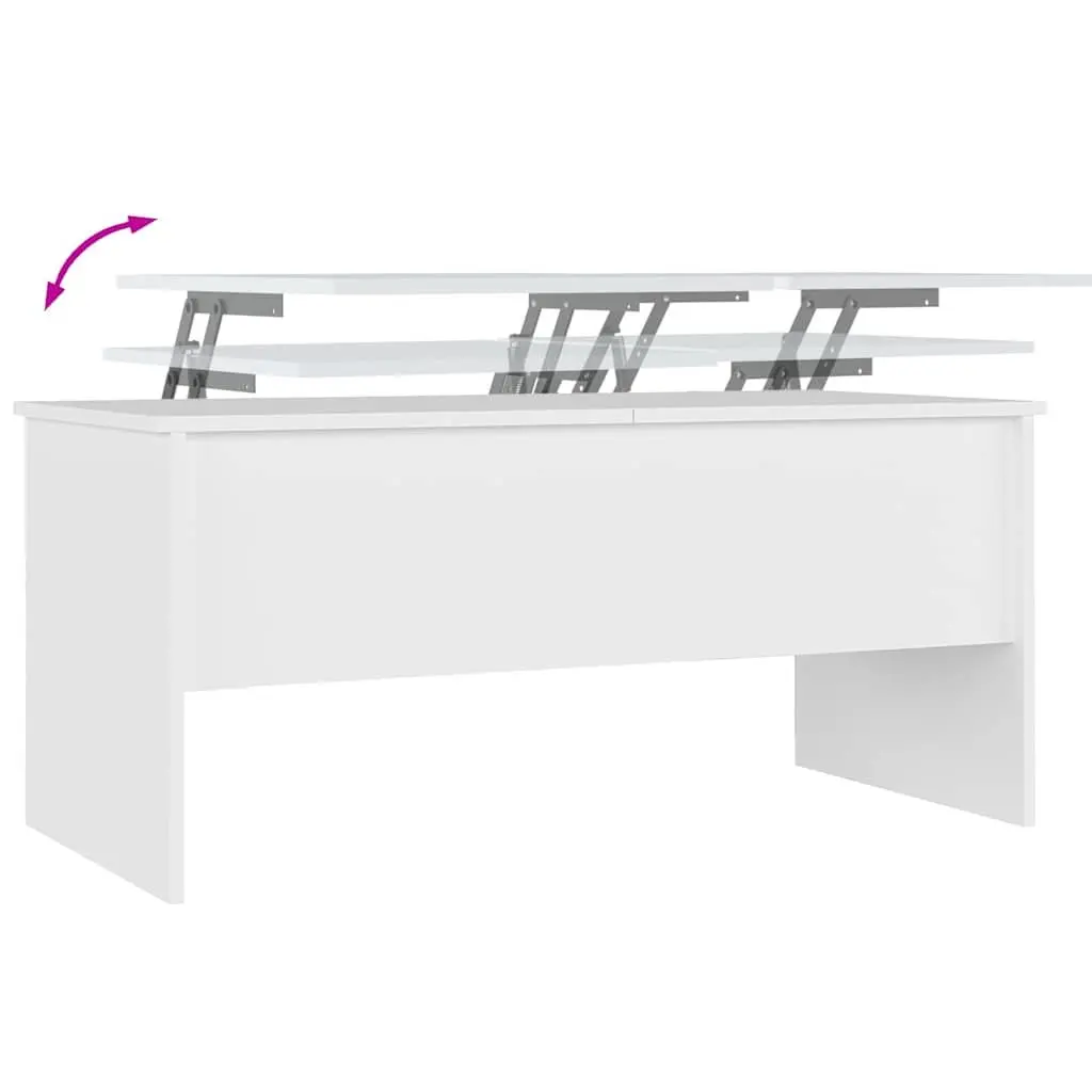 Coffee Table in White Engineered Wood, 102L x 50.5W cm