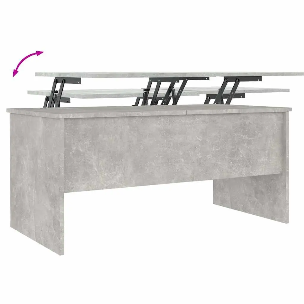 Coffee Table Grey with Storage Compartments Lift-Top Design Engineered Wood