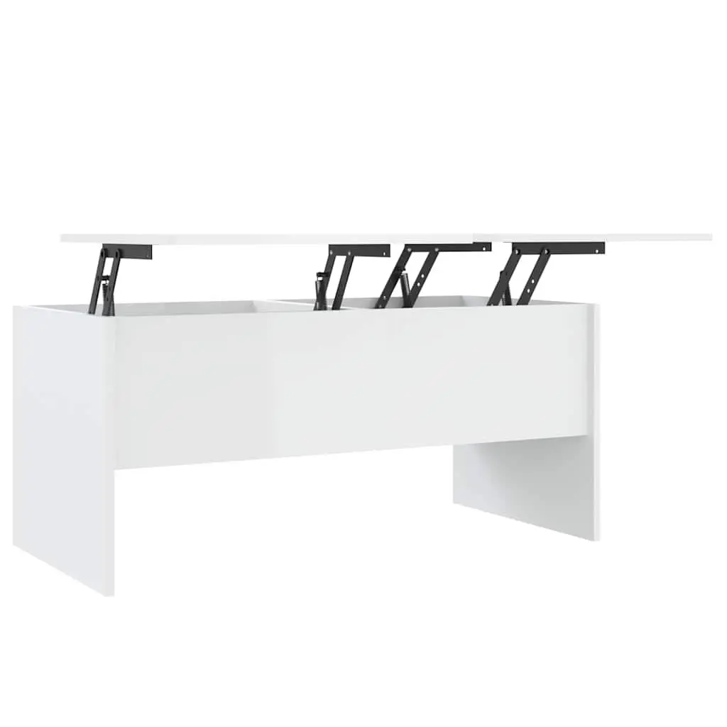 Adjustable White Coffee Table