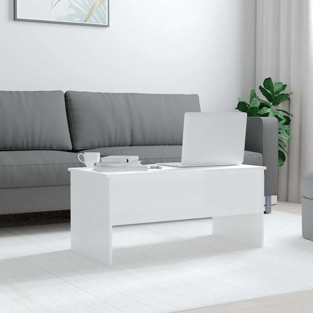Adjustable White Coffee Table