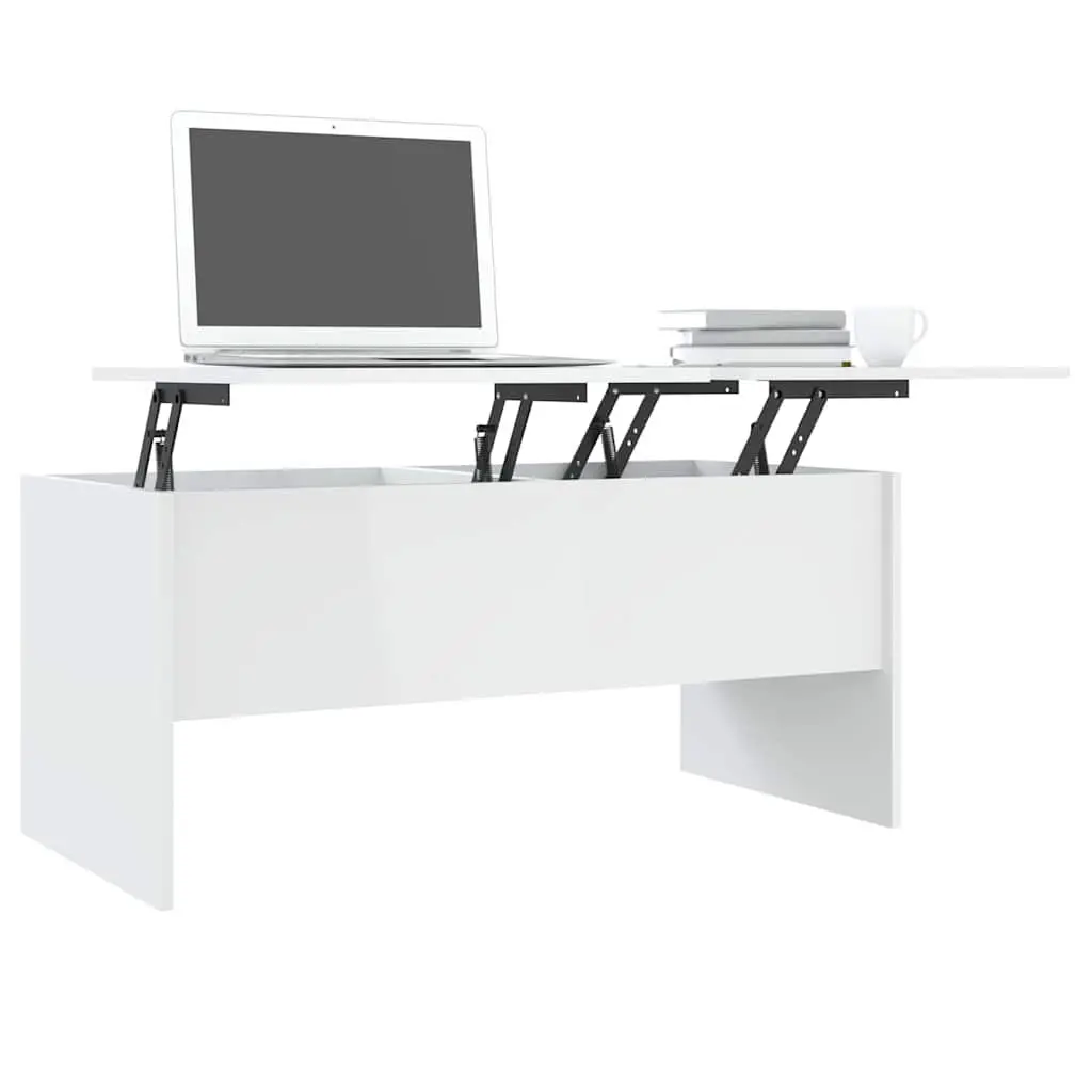 Adjustable White Coffee Table