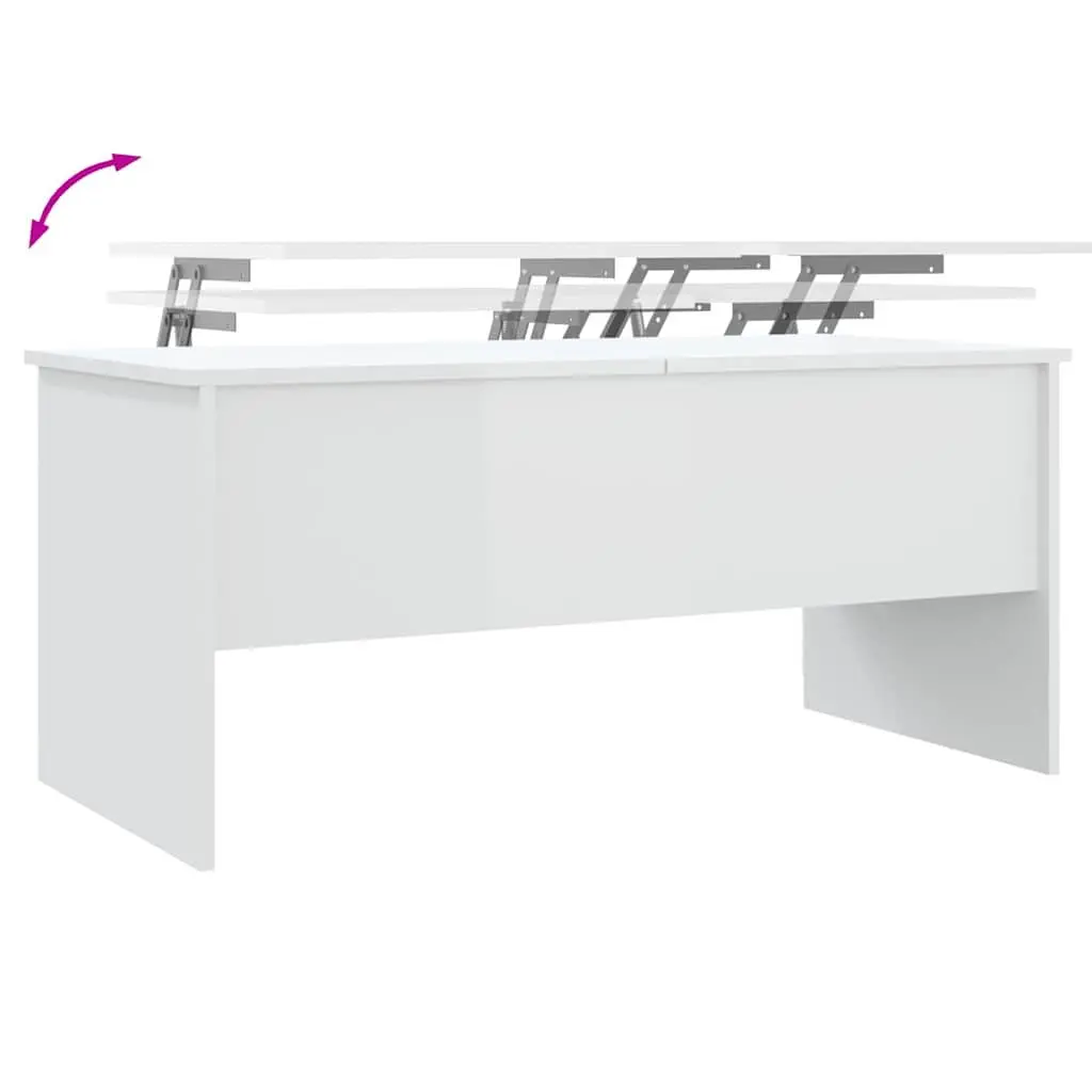 Adjustable White Coffee Table