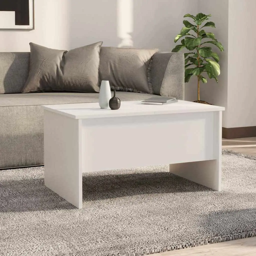 Coffee Table for Living Room White Lift Top Storage Compartments 80 x 50 x 42.5 cm