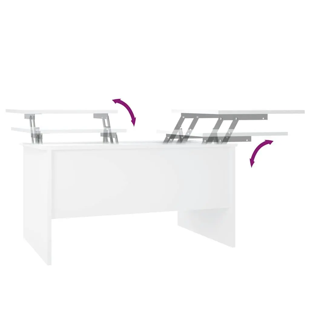 Coffee Table for Living Room White Lift Top Storage Compartments 80 x 50 x 42.5 cm