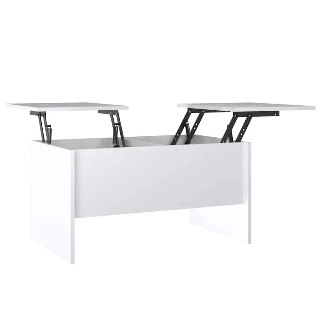 Coffee Table White High Gloss Modern Storage Lift Top Design Engineered Wood