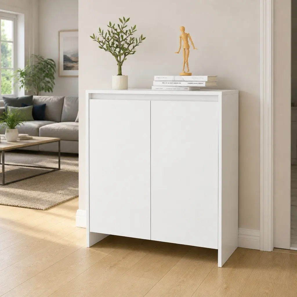 Sideboard Cabinet White Storage Furniture 2 Door Buffet Display Unit Decor