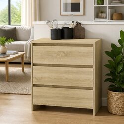 Specifications of Brown Sideboard: 3 Drawers, 70W x 41D x 75H cm