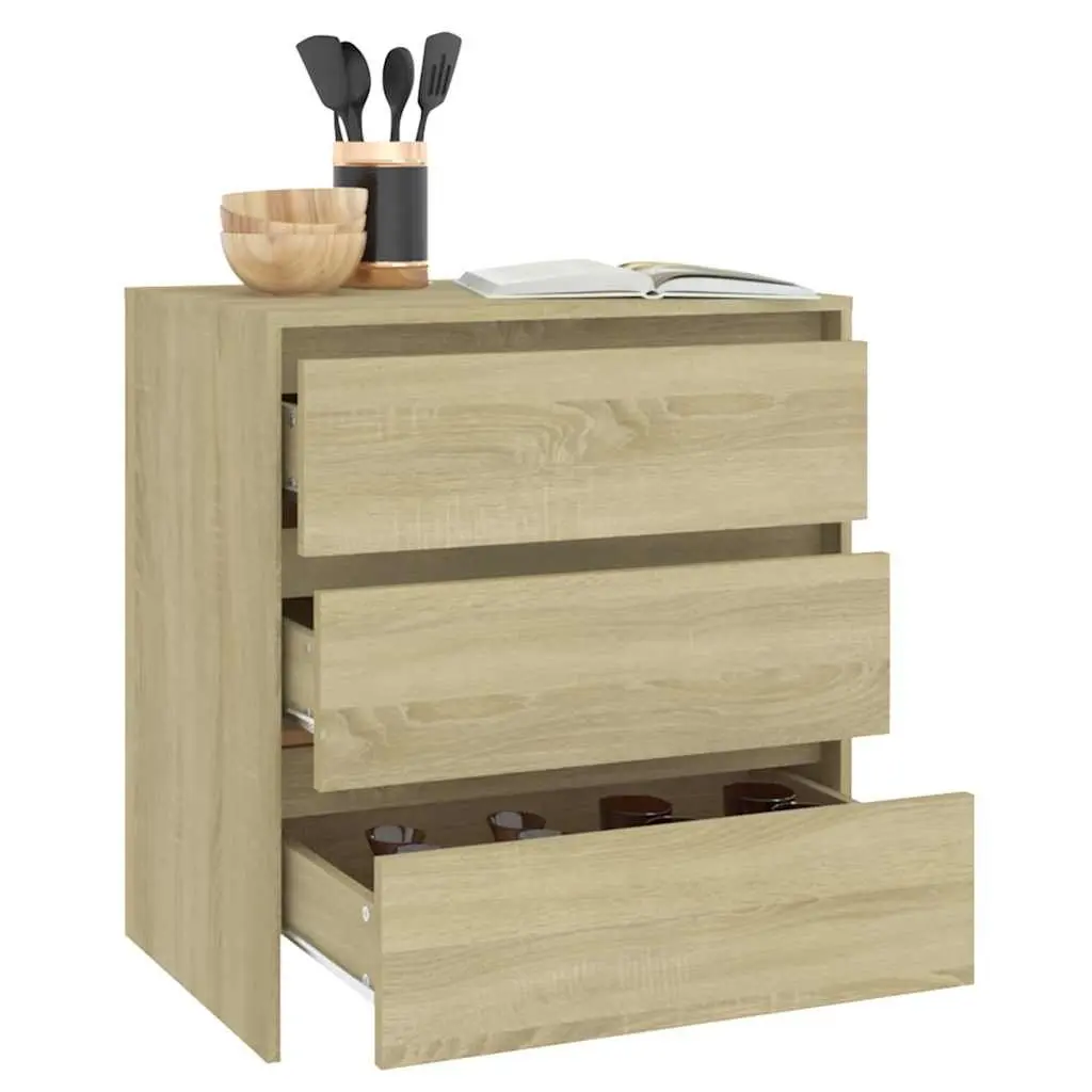 Sideboard for Living Room 70W x 41D x 75H cm Brown with 3 Drawers