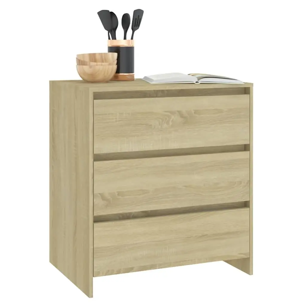 Sideboard for Living Room 70W x 41D x 75H cm Brown with 3 Drawers