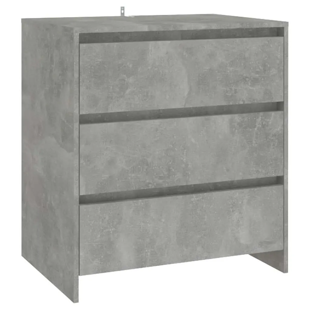 Sideboard for Home 70x41x75cm Grey Storage Cabinet with 3 Drawers Engineered Wood