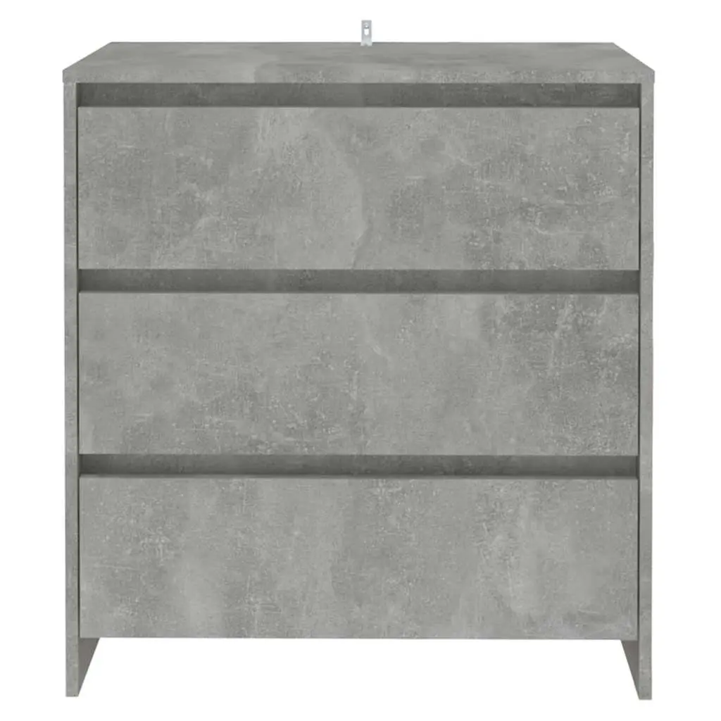 Sideboard for Home 70x41x75cm Grey Storage Cabinet with 3 Drawers Engineered Wood