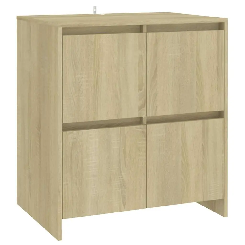 4-Door Minimalist Brown Sideboard Storage Cabinet