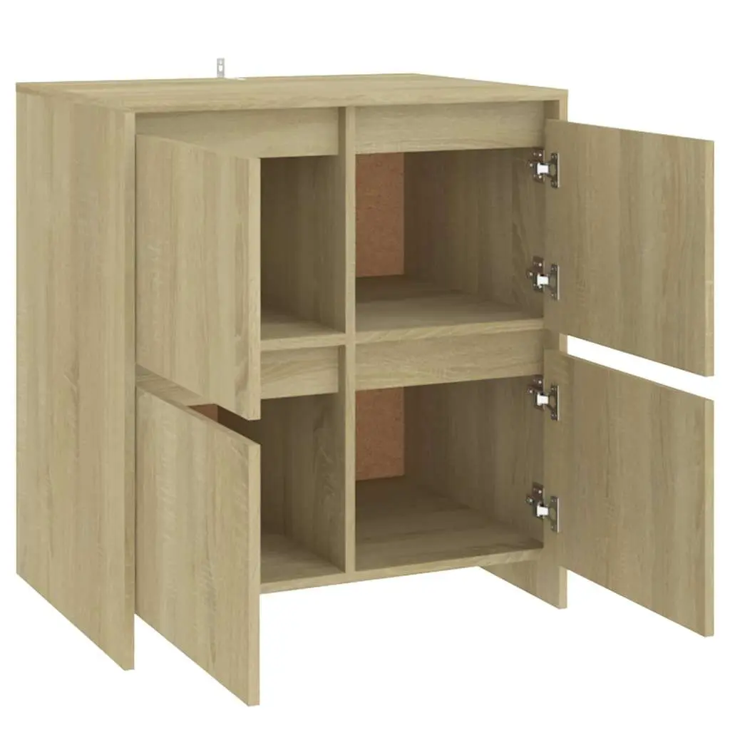 4-Door Minimalist Brown Sideboard Storage Cabinet