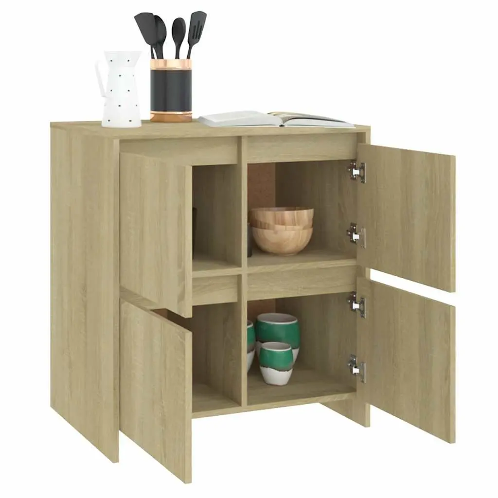 4-Door Minimalist Brown Sideboard Storage Cabinet