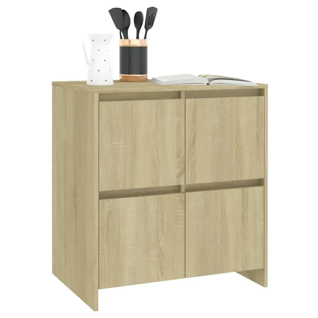4-Door Minimalist Brown Sideboard Storage Cabinet