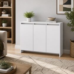 Specs of White 3-Door Storage Cabinet