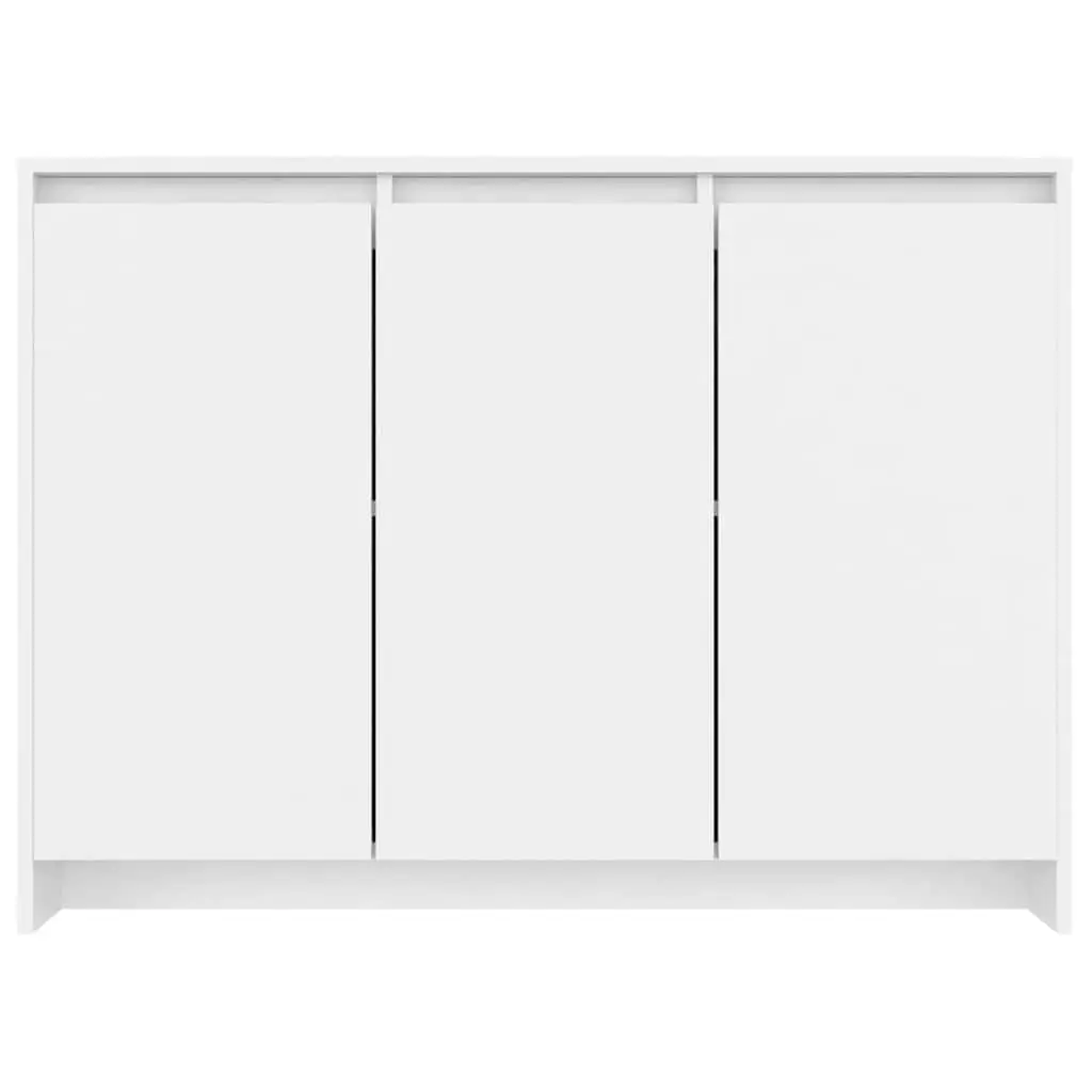 Sideboard White Storage Cabinet 3 Doors Engineered Wood Buffet Display Furniture