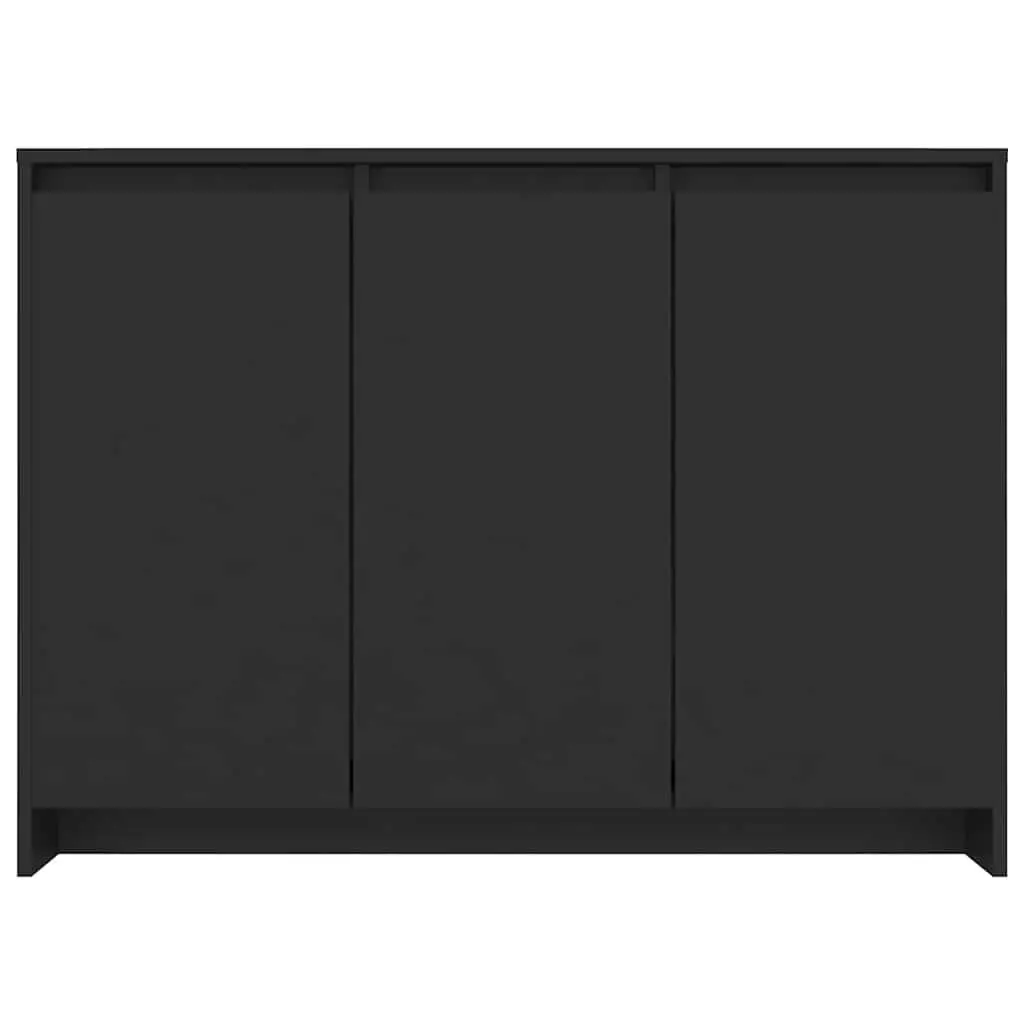 Sideboard Storage Cabinet 3 Door Black Buffet Furniture Engineered Wood Display