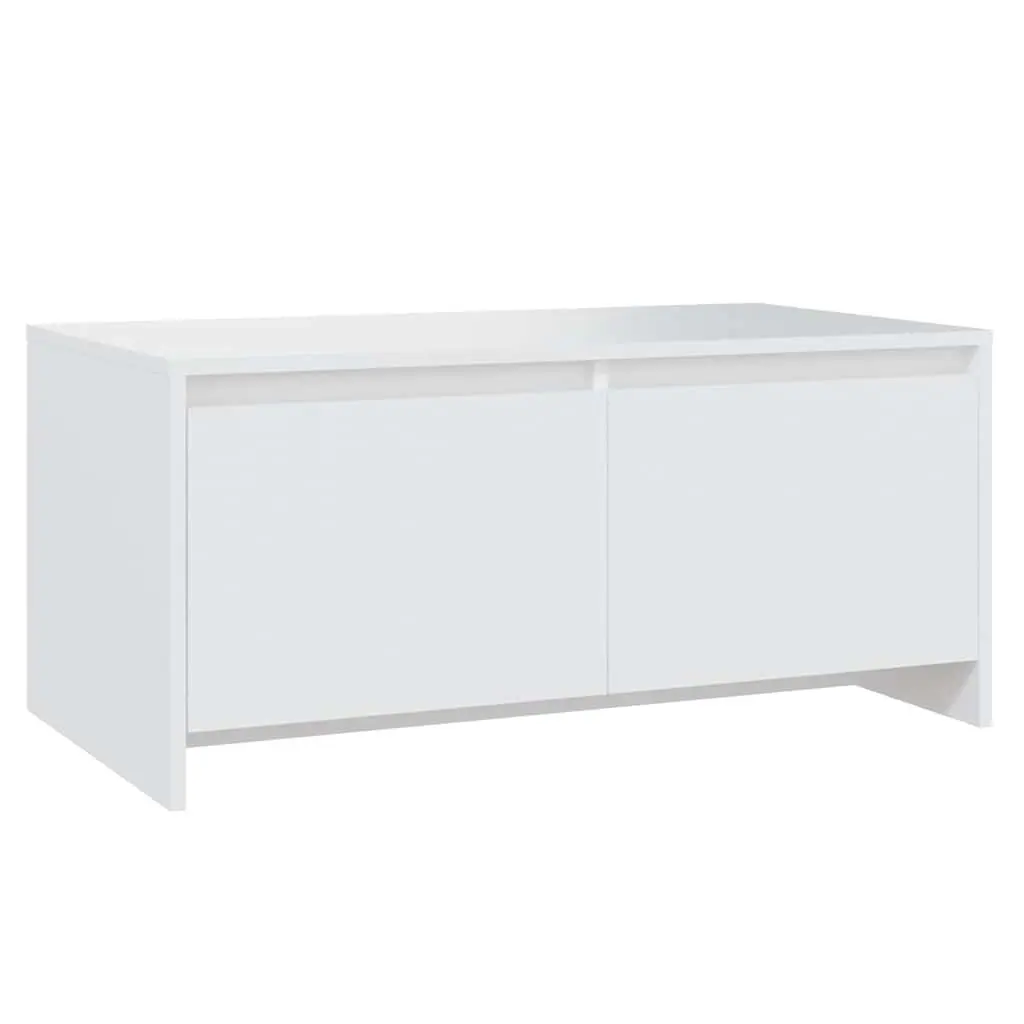 White Coffee Table with Storage Drawers Modern Living Room Accent Furniture