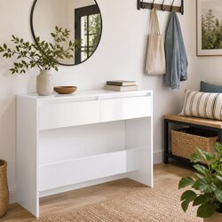 Console Table Specifications: 100 x 35 x 76.5 cm, White