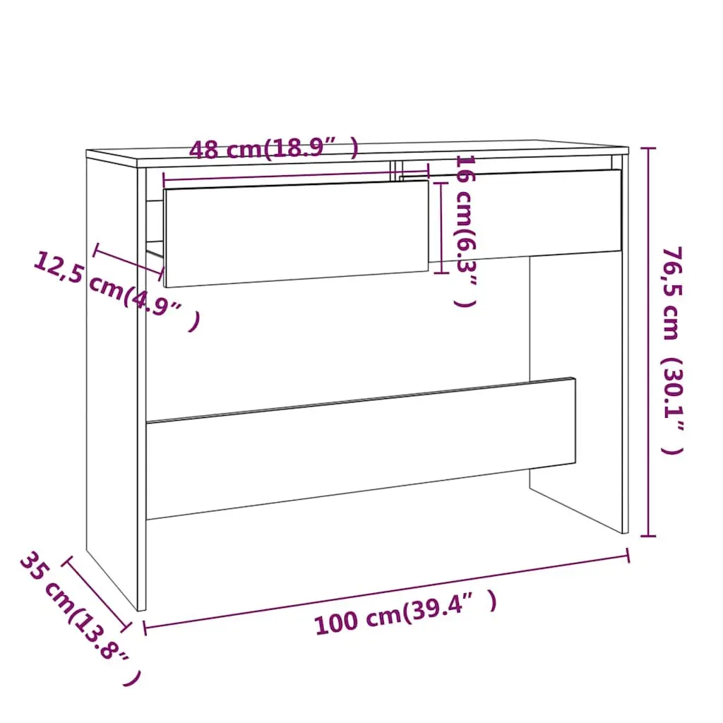 Console Table White Hallway Entrance Accent Side Storage Display Furniture