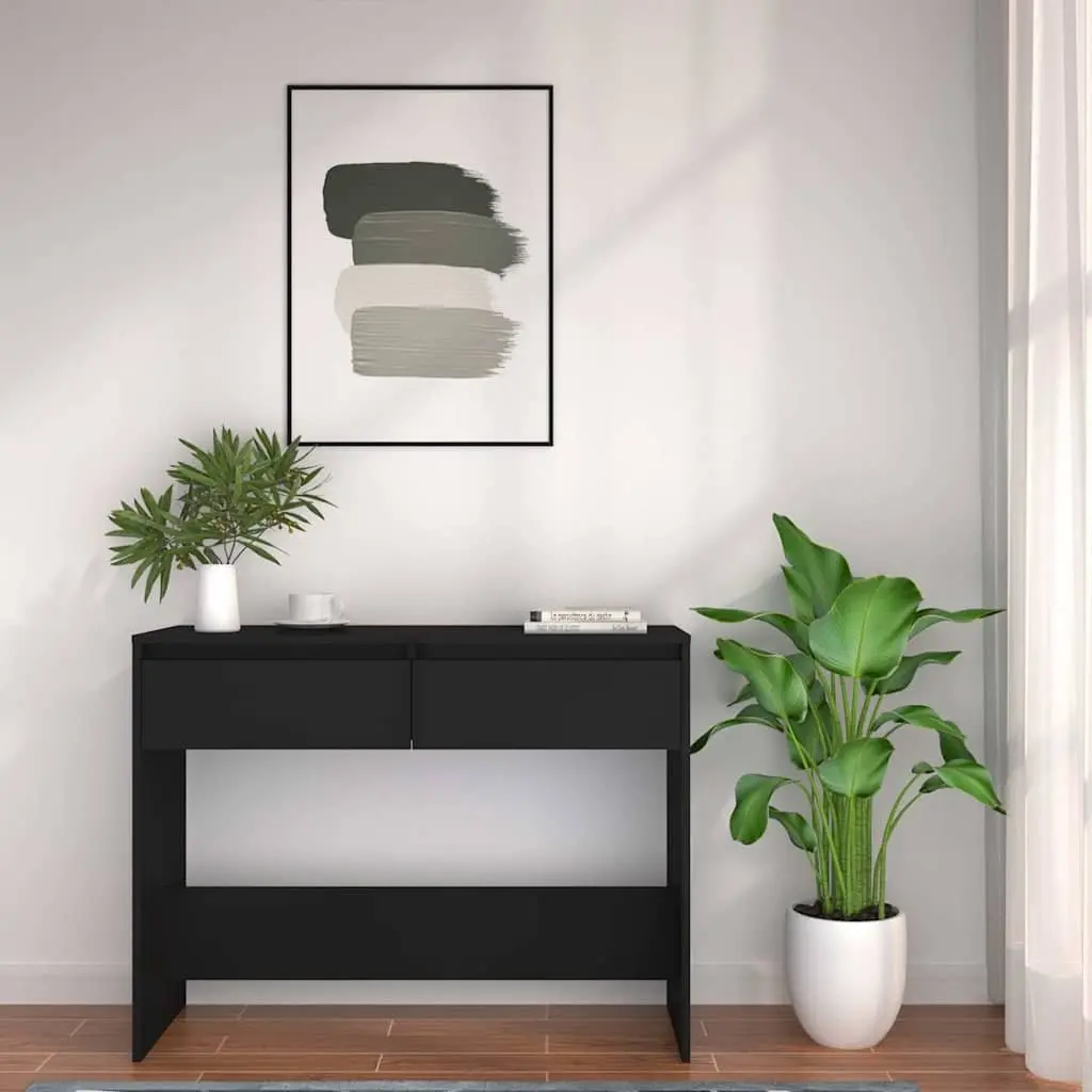 Console Table Hallway Entrance Accent Side Table Black 100 x 35 x 76.5 cm