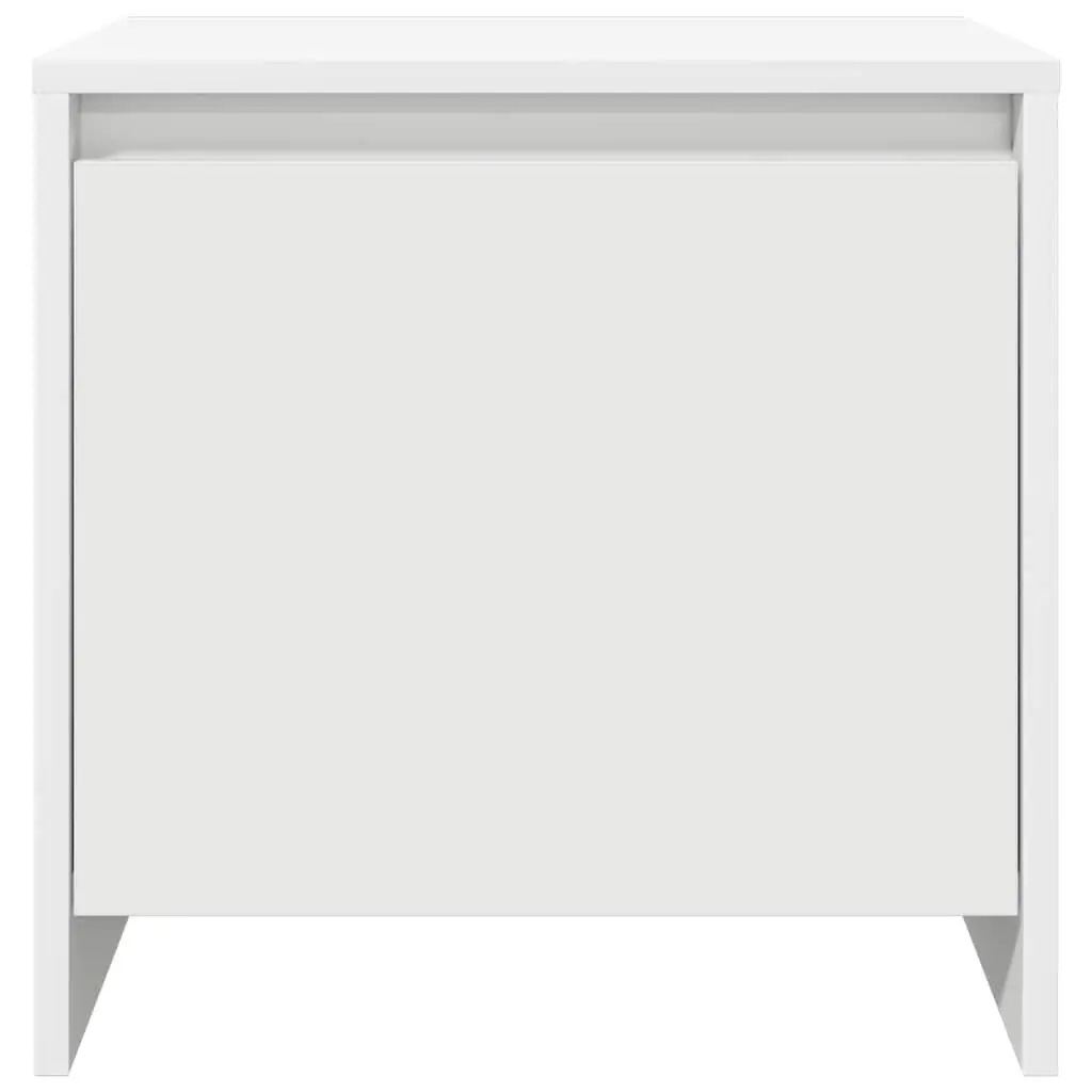 Bedside Cabinet White Engineered Wood Nightstand Storage Bedroom 45cm x 34cm x 44.5cm