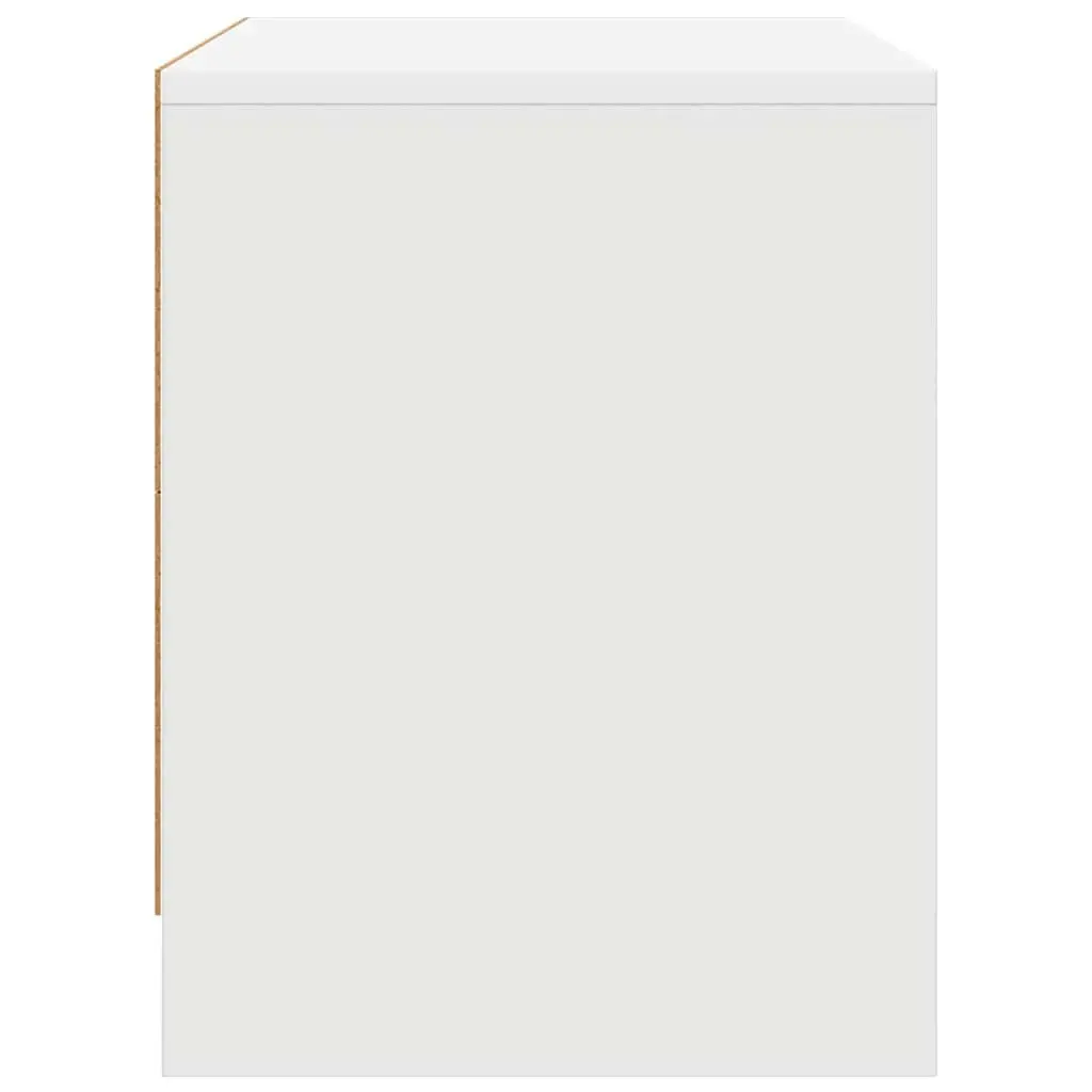 Bedside Cabinet White Engineered Wood Nightstand Storage Bedroom 45cm x 34cm x 44.5cm