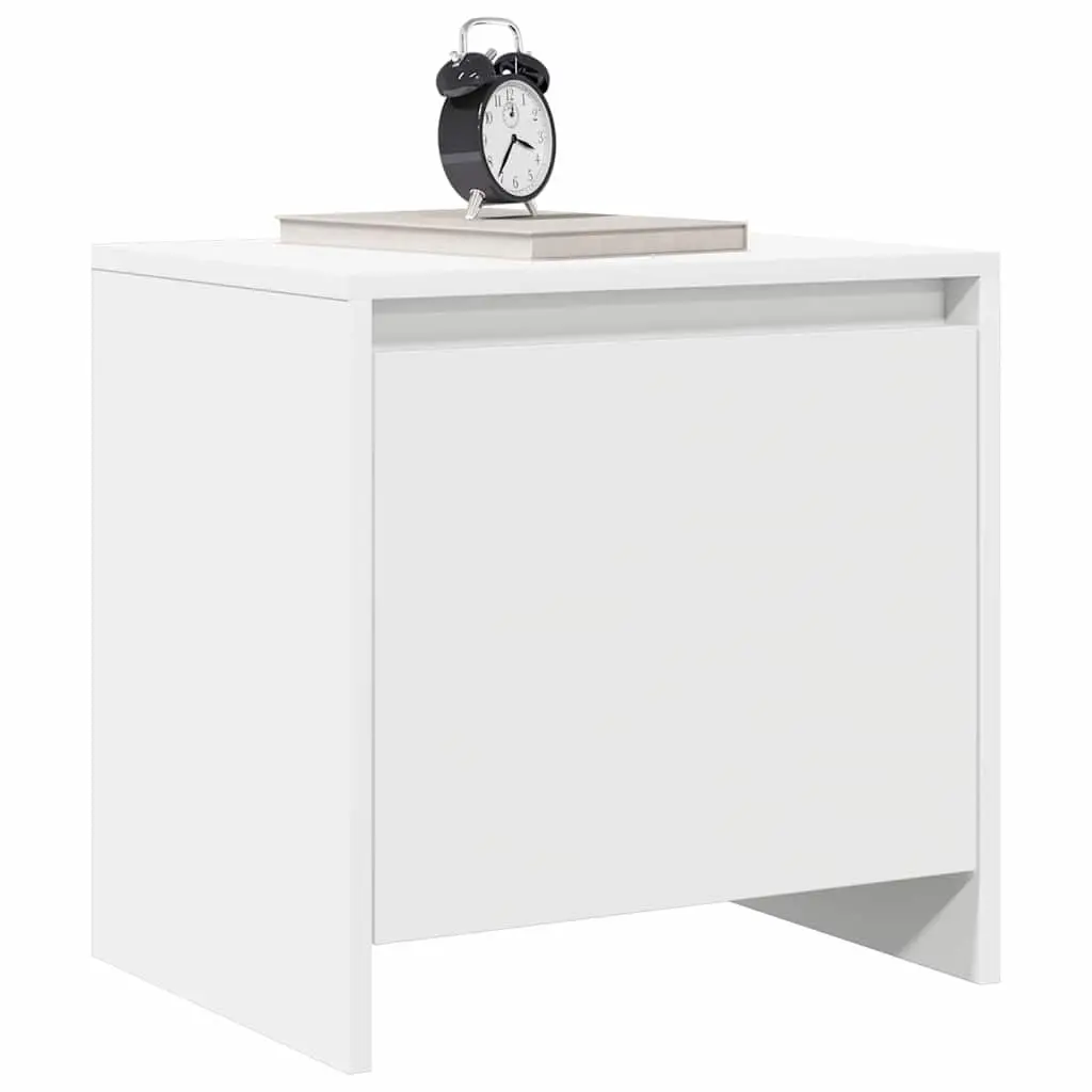 Bedside Cabinet White Engineered Wood Nightstand Storage Bedroom 45cm x 34cm x 44.5cm