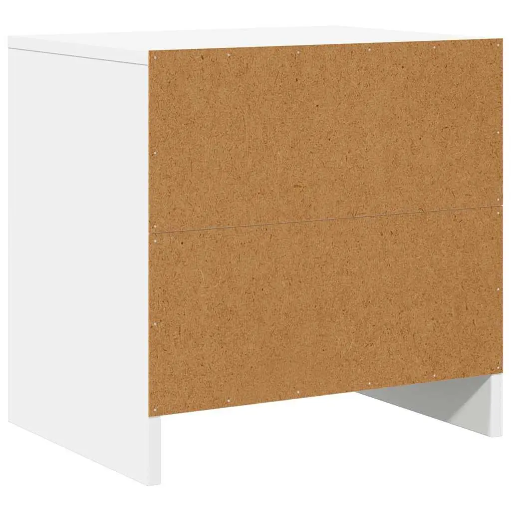 Bedside Cabinet Set 2 pcs White Nightstand Storage Bedside Table Engineered Wood
