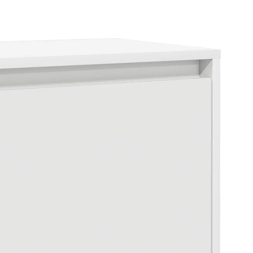 Bedside Cabinet Set 2 pcs White Nightstand Storage Bedside Table Engineered Wood