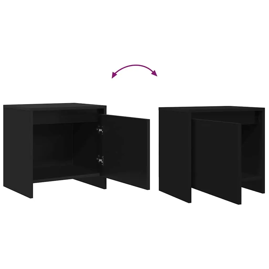 Black Bedside Cabinet 45x34x44.5 cm