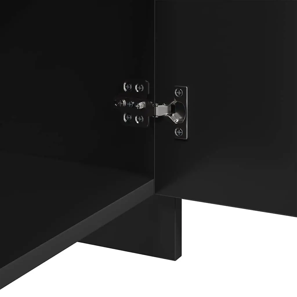 Bedside Cabinet Set 2 pcs Black Nightstand Storage Engineered Wood 45x34x44.5cm