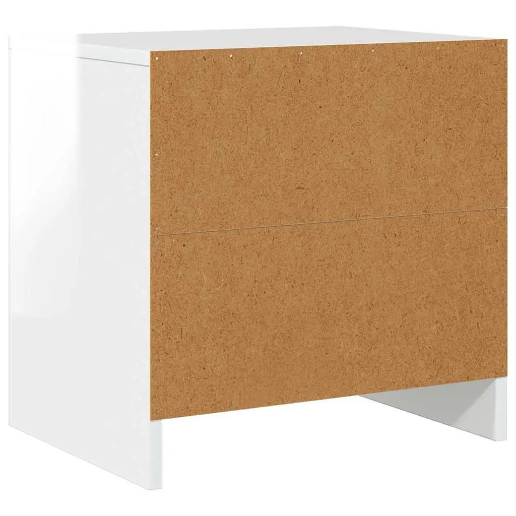 Bedside Cabinet White High Gloss 45x34x44.5 cm Engineered Wood Nightstand