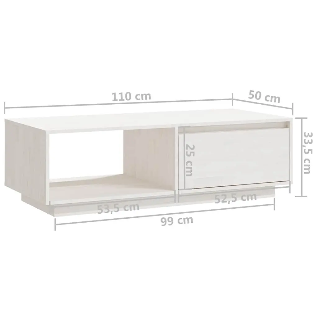 Solid Pinewood Coffee Table in White