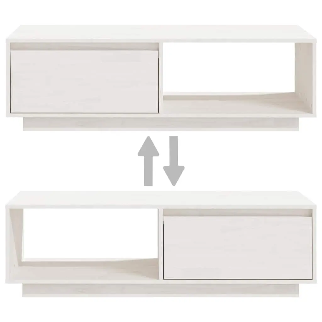 Solid Pinewood Coffee Table in White