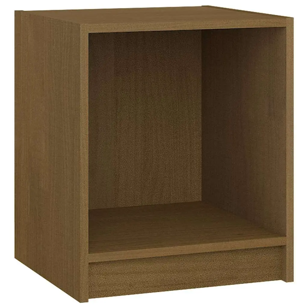 Bedside Cabinets 2 pcs Honey Brown Solid Pinewood Nightstand Storage