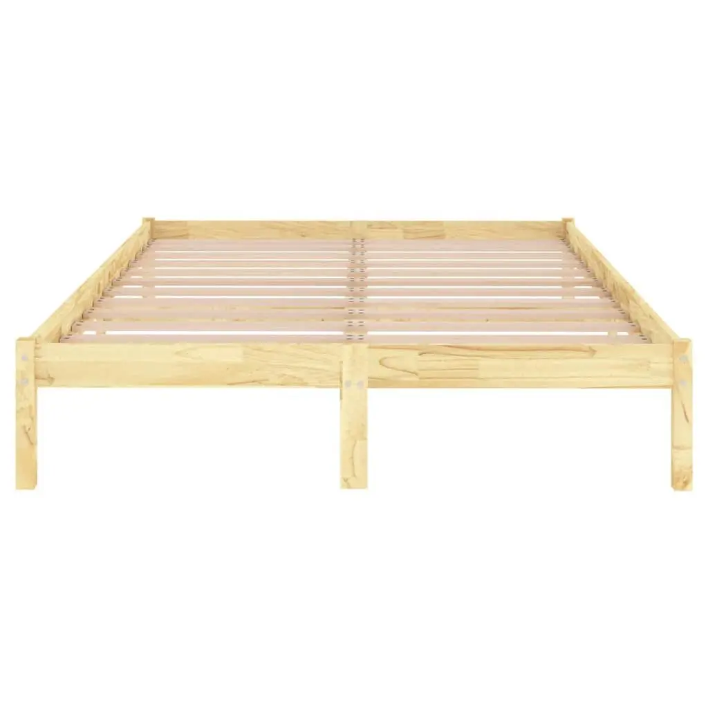Solid Wood Bed Frame for Bedroom 135x190 cm Brown