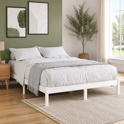 Wooden Bed Frame Dimensions 183x203cm, Slatted Base Included