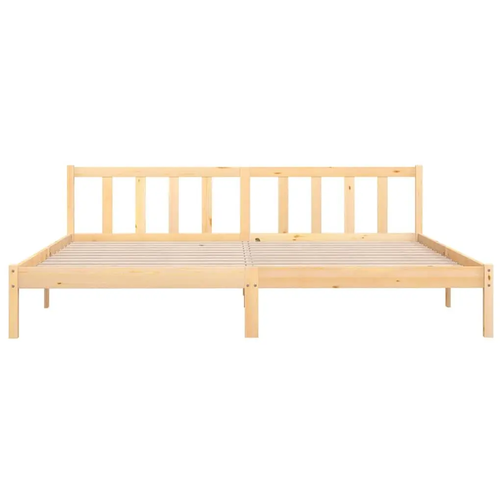 Solid Wood Bed Frame King Size 183x203cm Brown Bedroom Furniture Wooden Base