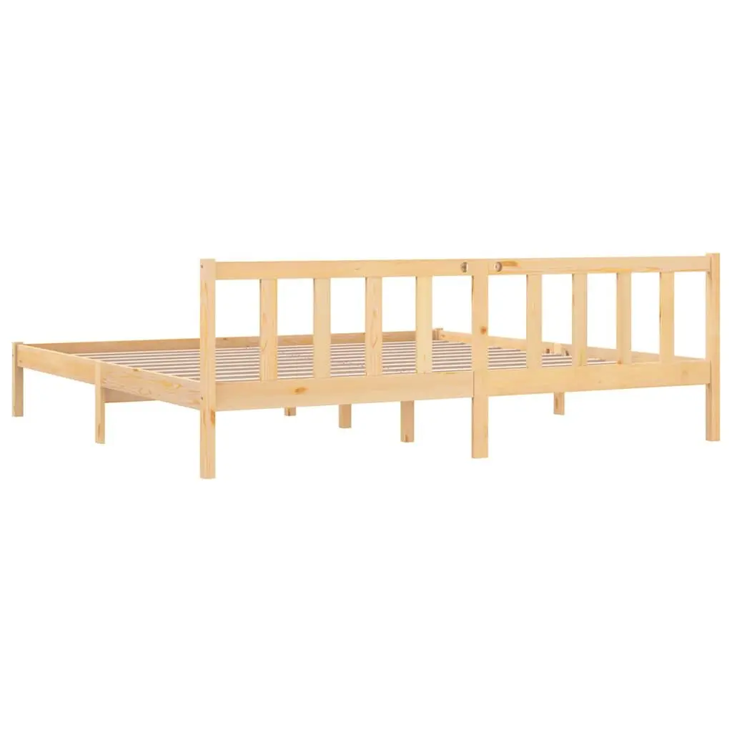 Solid Wood Bed Frame King Size 183x203cm Brown Bedroom Furniture Wooden Base