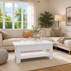 Specifications of the White Modern Two-Tier Coffee Table