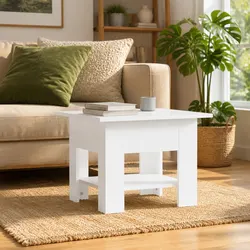 Coffee Table Specifications: White, 55W x 55D x 42H cm