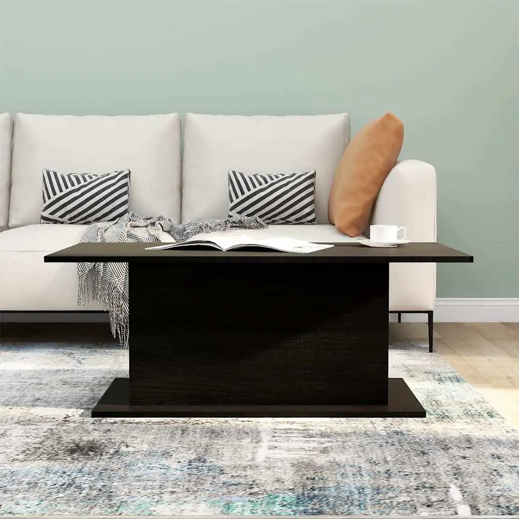 Coffee Table Black Accent Living Room Furniture Engineered Wood Sturdy Durable