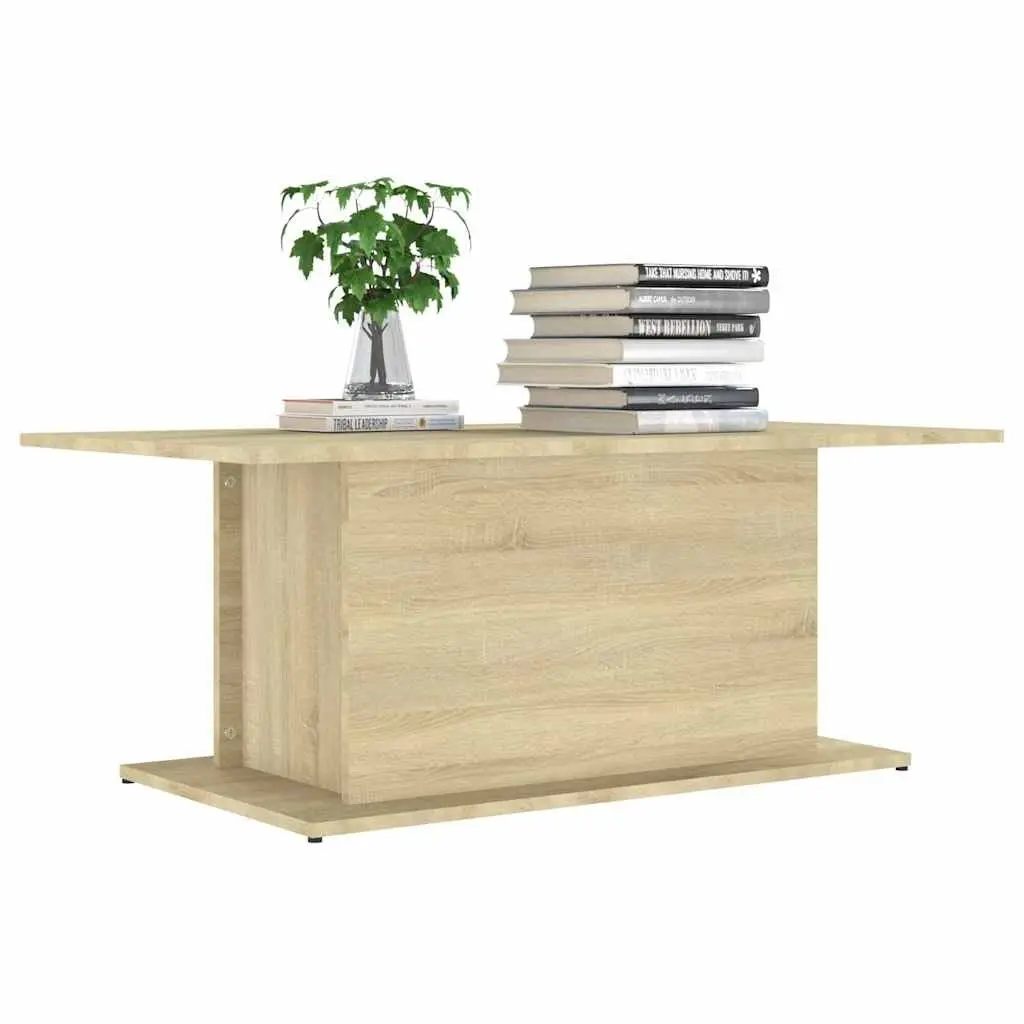 Coffee Table Living Room 102 x 55.5 x 40 cm Engineered Wood Beige Sonoma Oak