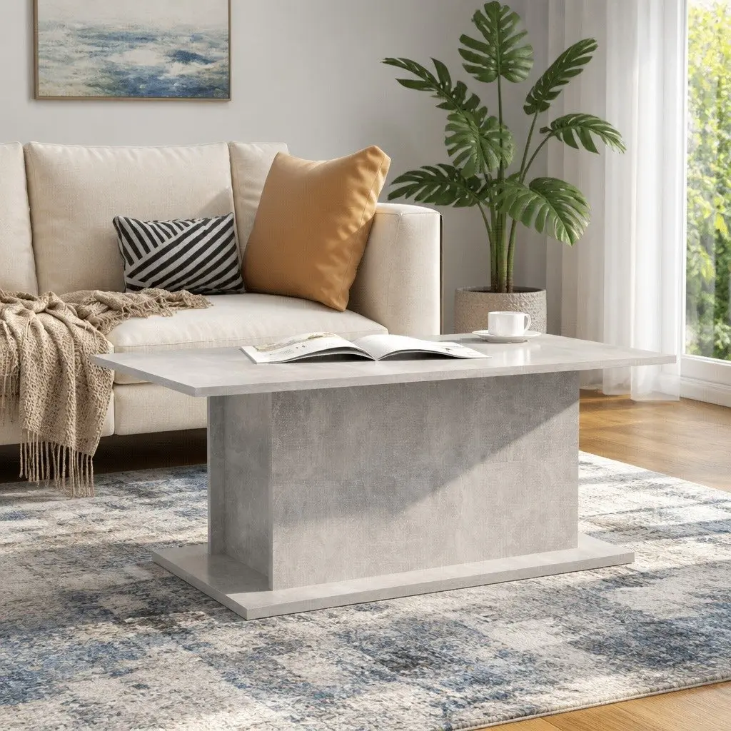 Coffee Table Grey Engineered Wood Living Room Accent Furniture 102x55.5x40cm