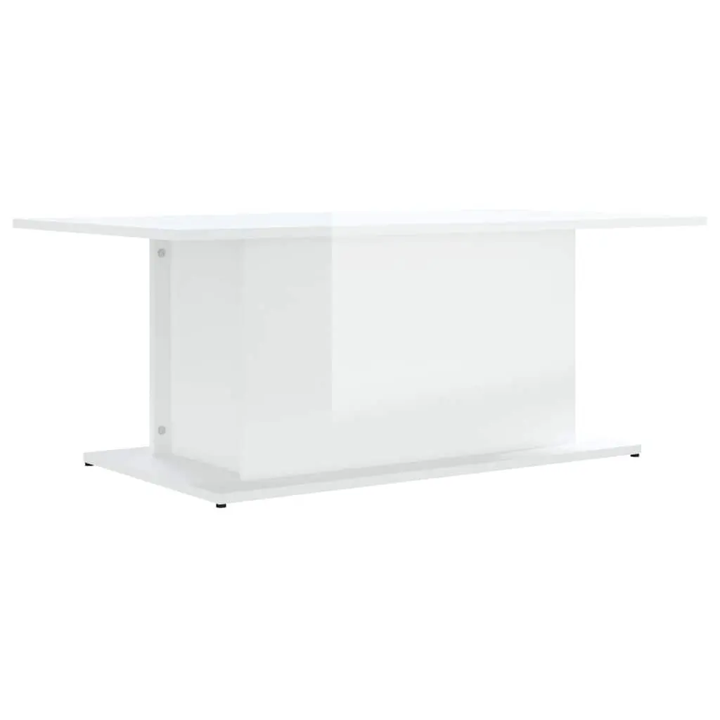Coffee Table for Living Room High Gloss White 102x55.5x40cm